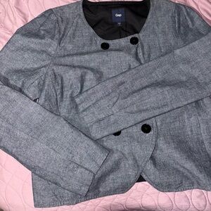 GAP Charcoal Blazer with Black Accents
